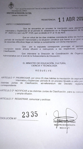 prorroga-inscripcion-interinatos-y-suplencias-ministerio-de-Educacion-Chaco