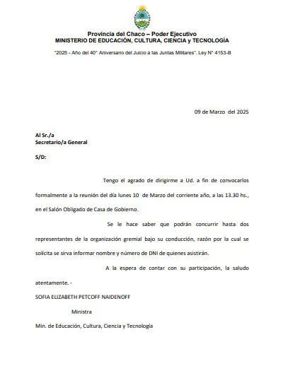 Educación-Convocatoria a sindicatos docentes 25-03-09-01