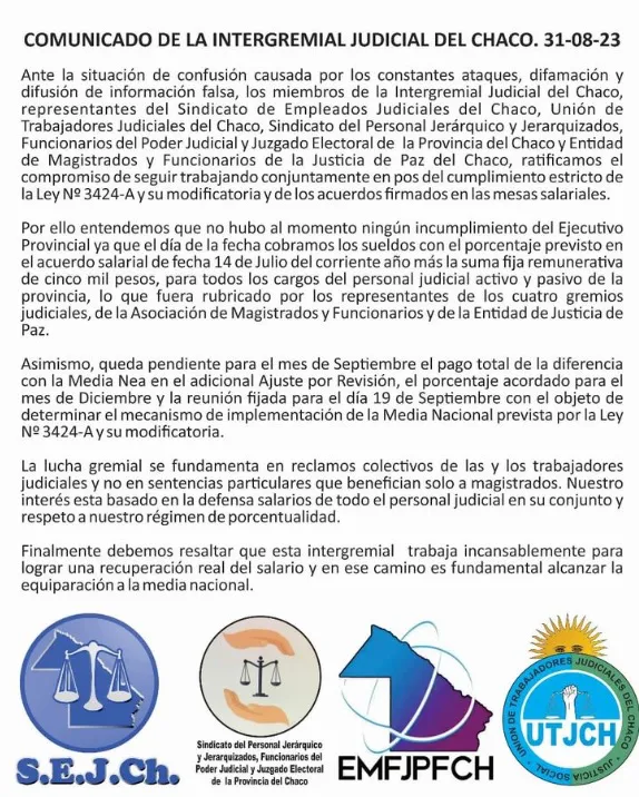 La Intergremial Judicial va paro el mi rcoles 25 y jueves 26