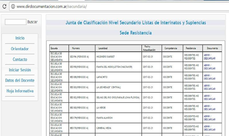 Interinatos y Suplencias Pueden consultarse los listados del