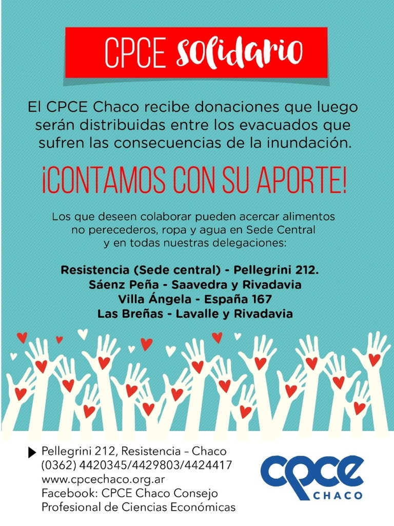 Campa a solidaria del CPCE y SIPRES para ayudar a evacuados